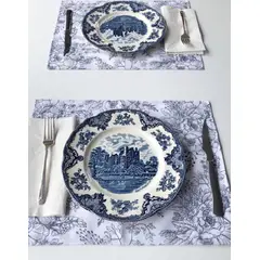 MALABA - Set x2 Individuales 43x33cm Ramas Grises Claras