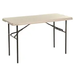LIFETIME - Mesa Plegable Portafolio Plástica Polietileno 122x60x73cm Taupe