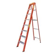 FANES - Escalera Certificada 2.40 m 8 P Tijera Dieléctrica Tipo IA 136 kg
