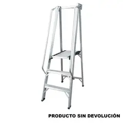 FANES - Escalera Certificada 0.90 m 3 P Plataforma en Aluminio Tipo IA 136 kg