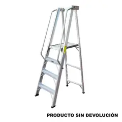 FANES - Escalera Certificada 1.20 m 4 P Plataforma en Aluminio Tipo IA 136 kg