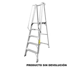 FANES - Escalera Certificada 1.50 m 5 P Plataforma en Aluminio Tipo IA 136 kg