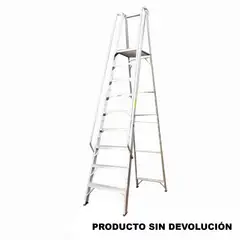 FANES - Escalera Certificada 2.70 m 9 P Plataforma en Aluminio Tipo IA 136 kg