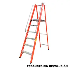 FANES - Escalera Certificada 1.80 m 6 P Plataforma Dieléctrica Tipo IA 136 kg