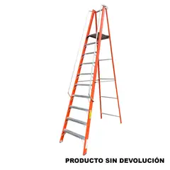 FANES - Escalera Certificada 3 m 10 P Plataforma Dieléctrica Tipo IA 136 kg