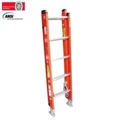 FANES - Escalera Certificada 1.50 a 3 m 10 P Extensión Dieléctrica Fibra de Vidrio 136 kg