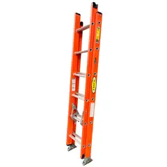 FANES - Escalera Certificada 2 a 4 m 12 P Extensión Dieléctrica Fibra de Vidrio 136 kg