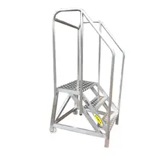 FANES - Escalera Certificada 0.75 m 3 Pasos Avión en Aluminio 136 kg