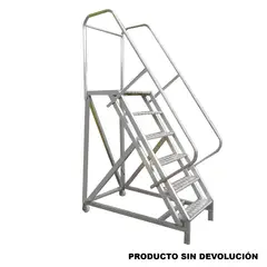 FANES - Escalera Certificada Tipo Avión en Aluminio 6 Pasos 1.50 m de 136 kg de Resistencia