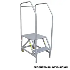 FANES - Escalera Certificada Tipo Avión en Hierro 2 Pasos 0.50 m de 136 kg de Resistencia