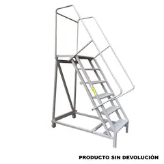 FANES - Escalera Certificada Tipo Avión en Hierro 6 Pasos 1.50 m de 136 kg de Resistencia