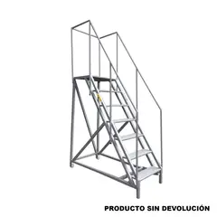 FANES - Escalera Certificada Tipo Avión en Hierro 7 Pasos 1.75 m de 136 kg de Resistencia