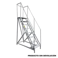 FANES - Escalera Certificada Tipo Avión en Hierro 8 Pasos 2.00 m de 136 kg de Resistencia