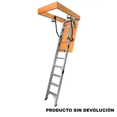 FANES - Escalera Mansarda 2 a 2.40 m 10 P Aluminio 102 kg de Resistencia