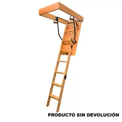 FANES - Escalera Mansarda 2 a 2.40 m 9 P Madera 102 kg Resistencia