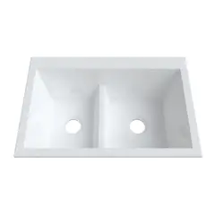 FIRPLAK - Lavaplatos Koa 84X56Cm Mármol Sintético Blanco Brillante De Sobreponer O Submontar