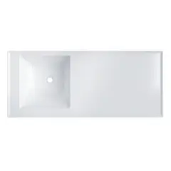 FIRPLAK - Lavadero Pro 140X60 Cm Izquierdo Brillante Blanco