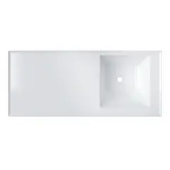 FIRPLAK - Lavadero Pro 140X60 Cm Derecho Brillante Blanco