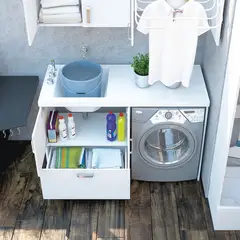 FIRPLAK - Mueble Para Lavadero Pro 140x60 Cm Blanco