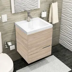 FIRPLAK - Mueble de Baño 48x43 cm con Lavamanos Oslo Blanco