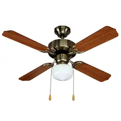 CASA BONITA - Ventilador de Techo Decorativo con Luz Deco 4 Aspas 106cm 3600cfm Café