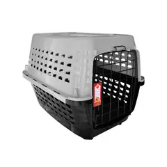 AM MASCOTAS - Guacal Para Mascotas 71x52x54 Mediano Beige Con Azul