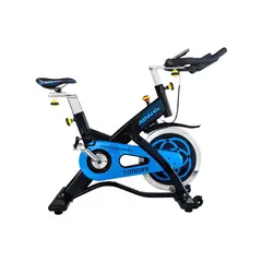 ATHLETIC - Bicicleta Spinning De Banda Con Monitor Capacidad 160 Kg Color Negro/Azul