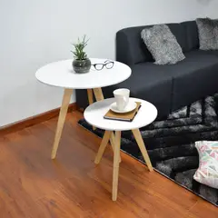 HOGAR VENECIA - Set x2 Mesas Auxiliares Valencia Blanco
