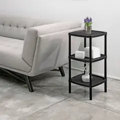 RIMAX - Mesa Multiusos Cuadrada 3 Niveles Negro