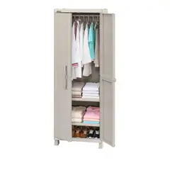 RIMAX - Armario Para Ropa Rattán 189x65x58,4 cm Taupe