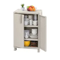 RIMAX - Armario Mediano Rattán 101,5x65x45 cm Taupe
