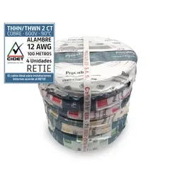 PROCABLES - Alambre N12 100M Pack 4Und Blanco/Amarillo/Rojo/Verde