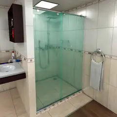 FROTEX - División Para Baño Econo Corrediza 100 X 190 Cm Vidrio 6 Mm