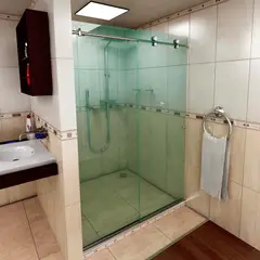 FROTEX - División para Baño Corrediza Ideal 160 x 180 cm Vidrio 8 mm