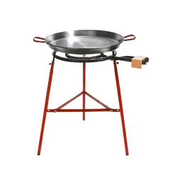 GARCIMA - Set De Paellera De 60 Cm Con Soporte Y Difusor En Acero Rojo