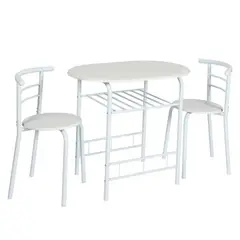 CASA BONITA - Juego de Comedor Auxiliar Nieve 2 Puestos Blanco