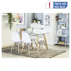 undefined - Set Comedor de Vidrio Moderno Soar 120x80x76 cm