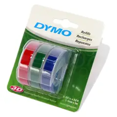 DYMO - Cinta plástica color rojo azul verde para rotuladora OX x 3 rollos