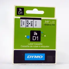 DYMO - Cinta D1 plástico color negro/blanco 9mm 7m Para Rotul LM210280420