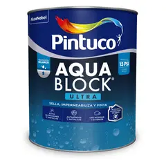 PINTUCO - Pintura Para Humedades Blanca Aquablock Ultra 1/4 Galón