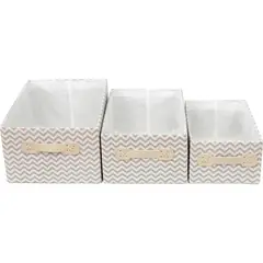 JUST HOME COLLECTION - Set x3 Caja Tela Zigzag 35/31/27 cm
