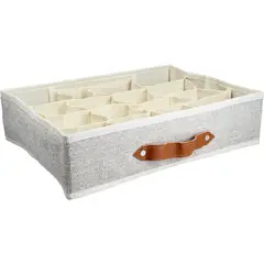 JUST HOME COLLECTION - Organizador Tela Medias 16 Espacios 35x27x9 cm Beige