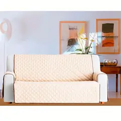 undefined - Protector de Sofá Doble Faz 3 Puestos Beige/Chocolate 180 x 180 cm