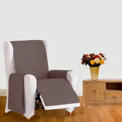 GUAMBA - Protector Para Sofá 1 Puesto 60 X 180 Beige - Chocolate