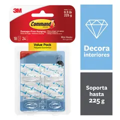 COMMAND - Gancho Transparente 18Und