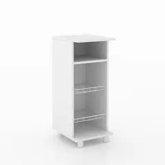 MUEBLES 2020 - Mueble Auxiliar de Cocina Lisboa Blanco 31.5x76.5x38.5 cm con 4 Compartimientos
