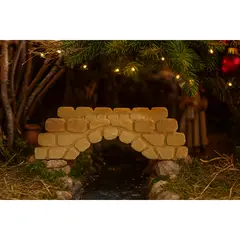 GENERICO - Puente de Piedra para Pesebre 21x7x18cm en Madera/Cartón/Arcilla Multicolor Hugo Puentes