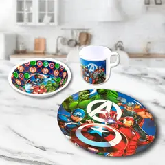 MARVEL - Vajilla 3 Piezas Melamina Avengers Core