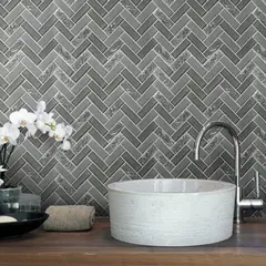 HOLZTEK - Mosaico Herringbone Gris 26.5X32.5cm