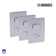 GENERICO - Interruptor y Toma Corriente Fuga Blanco Set x 12